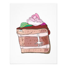 silly chocolate cake cartoon character invitation