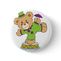 Silly Clown Teddy Bear Buttons