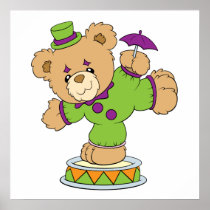 Silly Clown Teddy Bear Posters