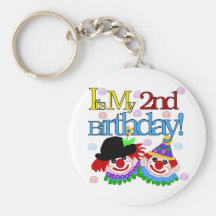 Silly  Clowns 2nd Birthday Tshirts and Gifts Keychains