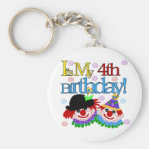 Silly Clowns 4th Birthday Tshirts and Gifts Key Chains