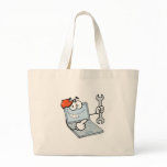 silly computer repair cartoon laptop with wrench canvas bag