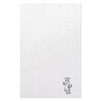 silly cow drinking milk stationery paper