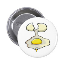 silly cracked egg pin