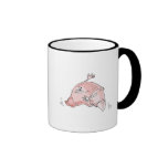 silly croissant cartoon character coffee mug