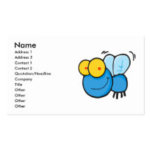 silly cute cartoon fly character business card templates