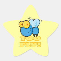 silly cute cartoon fly character TOO FLY.ai Star Sticker