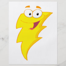 silly cute cartoon lightning bolt character custom flyer