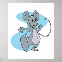 silly cute cartoon mouse posters