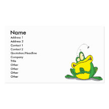 silly cute froggy patience for the fly business card