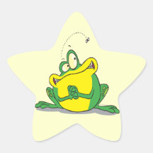silly cute froggy patience for the fly sticker