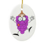 silly cute funny purple grapes cartoon character christmas ornament