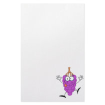 silly cute funny purple grapes cartoon character stationery