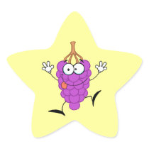 silly cute funny purple grapes cartoon character stickers