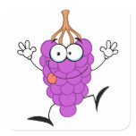 silly cute funny purple grapes cartoon character sticker