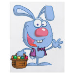 silly cute happy easter bunny with basket flyer