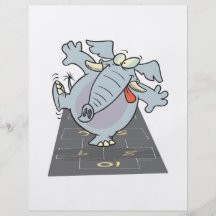 silly cute hopscotch elephant toon full color flyer