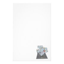 silly cute hopscotch elephant toon stationery design