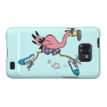 silly cute jogging running flamingo samsung galaxy case