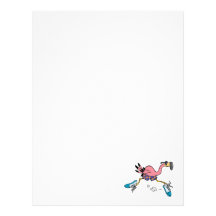silly cute jogging running flamingo custom letterhead