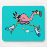 silly cute jogging running flamingo mousepads