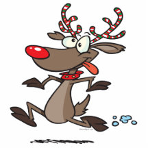silly cute running rudolph reindeer photo cut outs