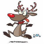 silly cute running rudolph reindeer photo cut outs