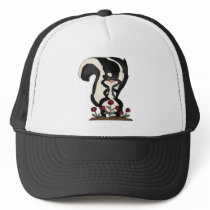 silly cute skunk and red roses hats