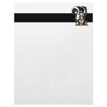 silly cute skunk and red roses customized letterhead