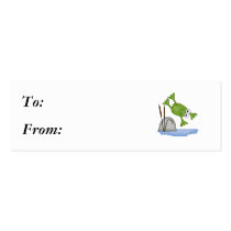 silly diving frog business cards