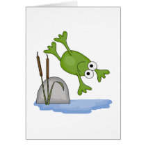 silly diving frog card