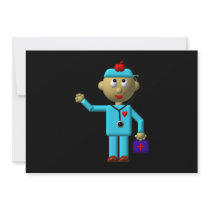 Silly Doctor with Apple on his head & Medical Bag