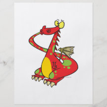 silly dragon with tail in mouth custom flyer
