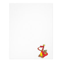 silly dragon with tail in mouth customized letterhead