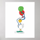 silly duck with balloons print