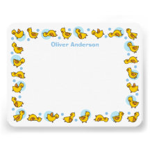 Silly Duckies Blue Baby Shower Thank You Card Custom Invitations