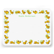 Silly Duckies Green Baby Shower Thank You Card Invitations
