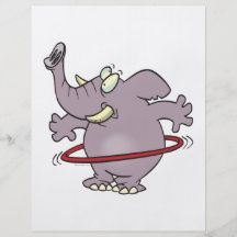 silly elephant hula hooping cartoon custom flyer