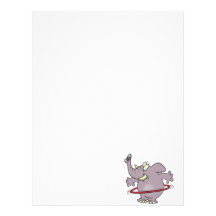 silly elephant hula hooping cartoon letterhead