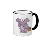 silly elephant on a cellphone cartoon coffee mug