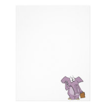 silly elephant on a cellphone cartoon custom letterhead