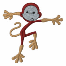 Silly Embroidered Funny Monkey