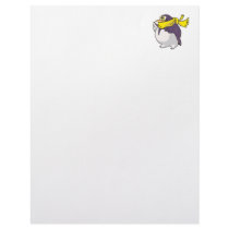 silly fat penguin wearing scarf custom letterhead