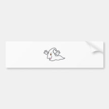 silly floating ghost bumper sticker