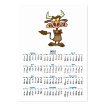 silly funny mad angry cow cartoon business card