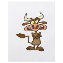 silly funny mad angry cow cartoon personalized flyer