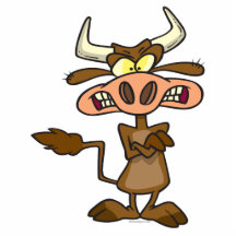 silly funny mad angry cow cartoon photo sculptures
