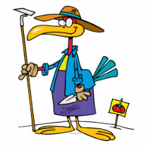 silly gardener gardening bird cut out