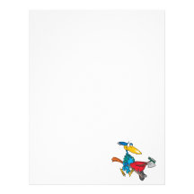 silly gardening bird with wheel barrow custom letterhead