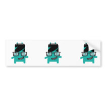silly geek monster friend big glasses bumper stickers